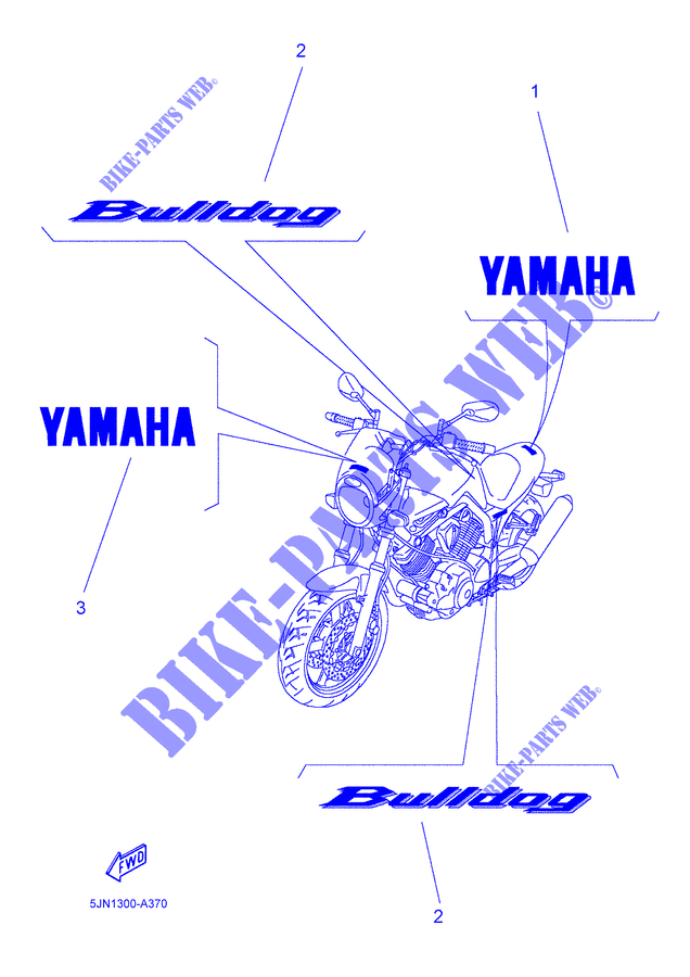 AUFKLEBER für Yamaha BT1100 2003