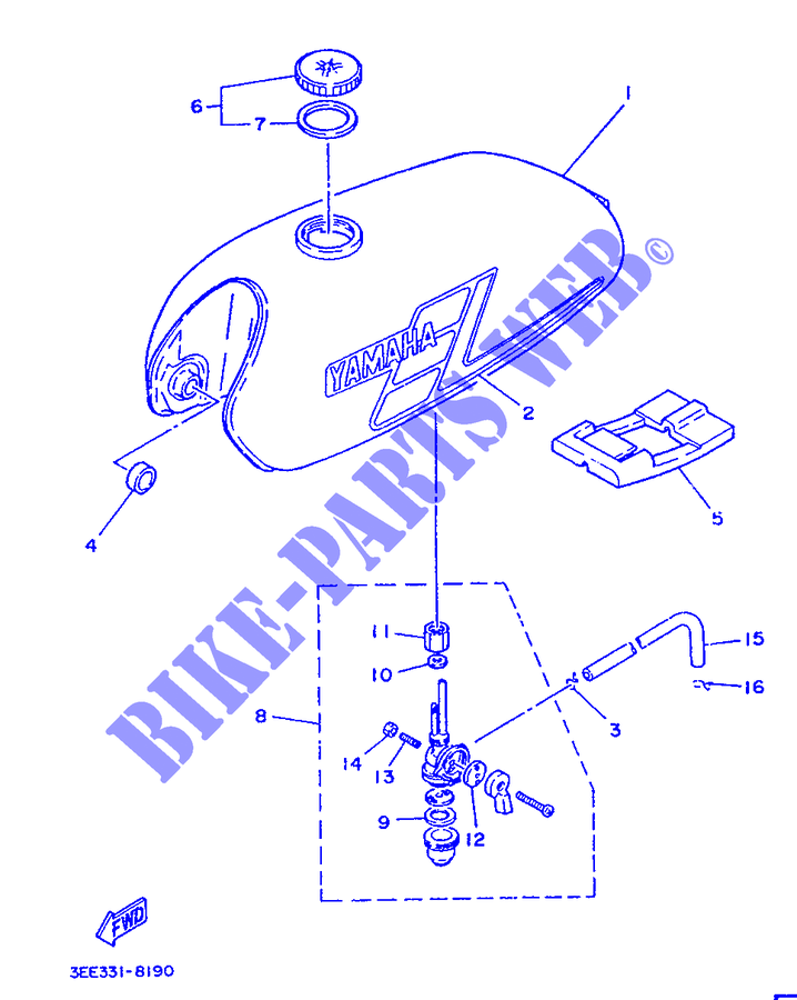 BENZINTANK für Yamaha FS1 1988