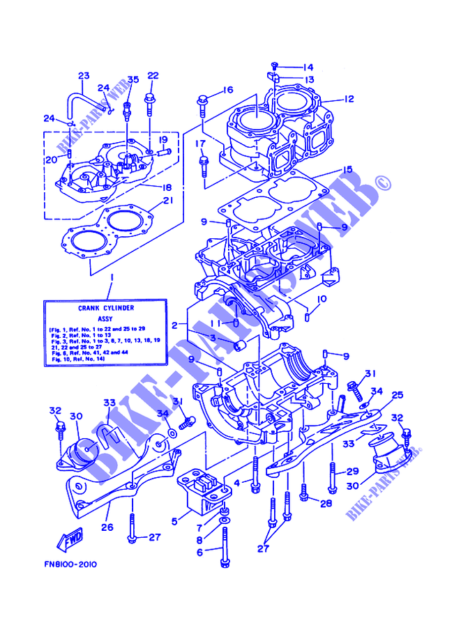 ZYLINDER / MOTORGEHÄUSE für Yamaha MJ-650TX 1992