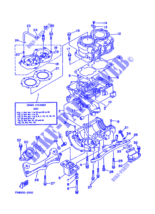 ZYLINDER / MOTORGEHÄUSE für Yamaha MJ650TX 1994