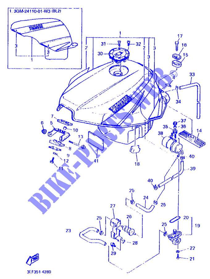 BENZINTANK für Yamaha FZR1000 1994