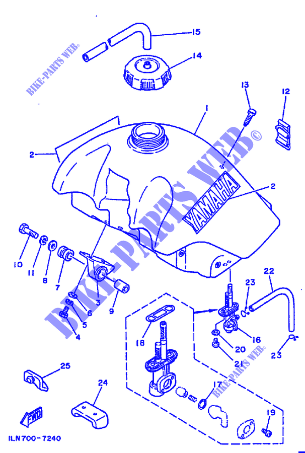 BENZINTANK für Yamaha TT350 1989