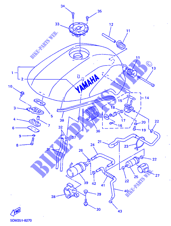 BENZINTANK für Yamaha FZS600 1998
