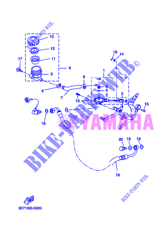 BREMSPUMPE HINTEN für Yamaha YZF-R125 2012