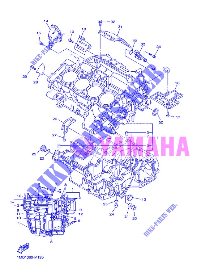 MOTORGEHÄUSE für Yamaha FJR1300AS 2013