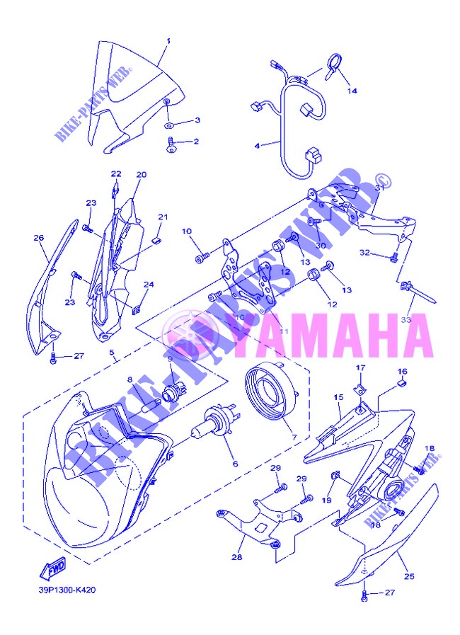 SCHEINWERFER für Yamaha FZ8N 2013