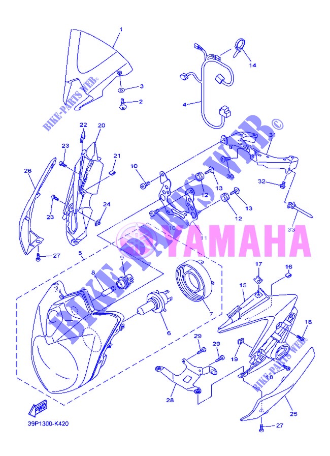 SCHEINWERFER für Yamaha FZ8N 2013