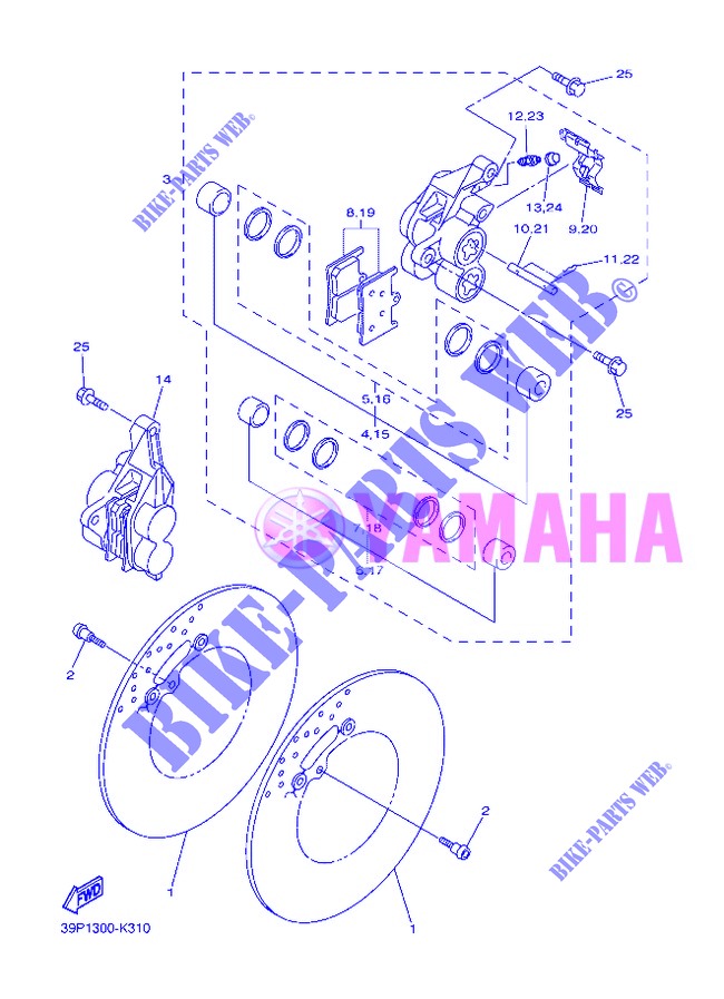 VORDERRAD / BREMSSATTEL für Yamaha FZ8N 2013