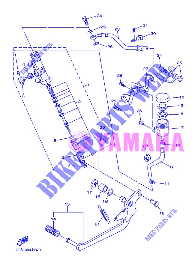 BREMSPUMPE HINTEN für Yamaha DIVERSION 600 F 2013