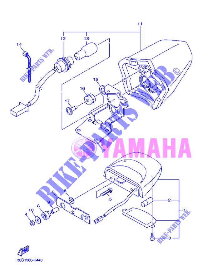 RÜCKLICHT für Yamaha DIVERSION 600 F 2013