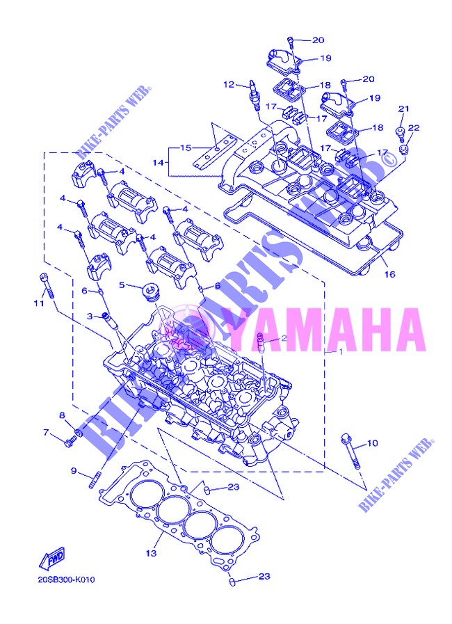 ZYLINDERKOPF für Yamaha DIVERSION 600 F 2013