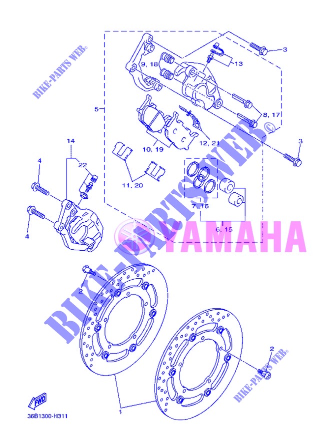 VORDERRAD / BREMSSATTEL für Yamaha DIVERSION 600 F ABS 2013