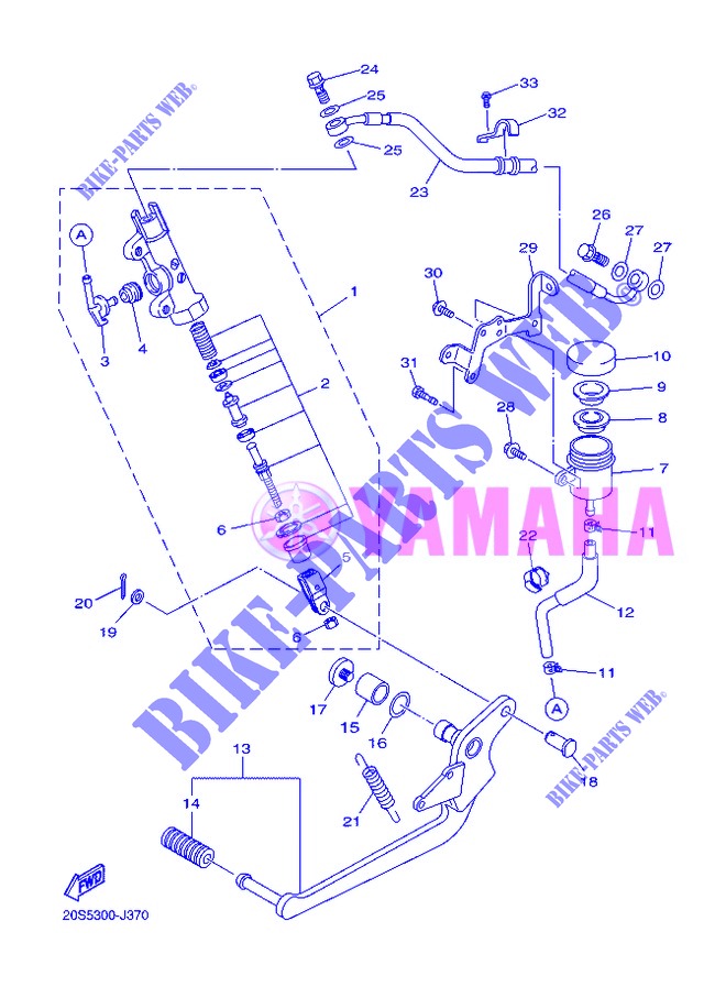 BREMSPUMPE HINTEN für Yamaha XJ6N 2013