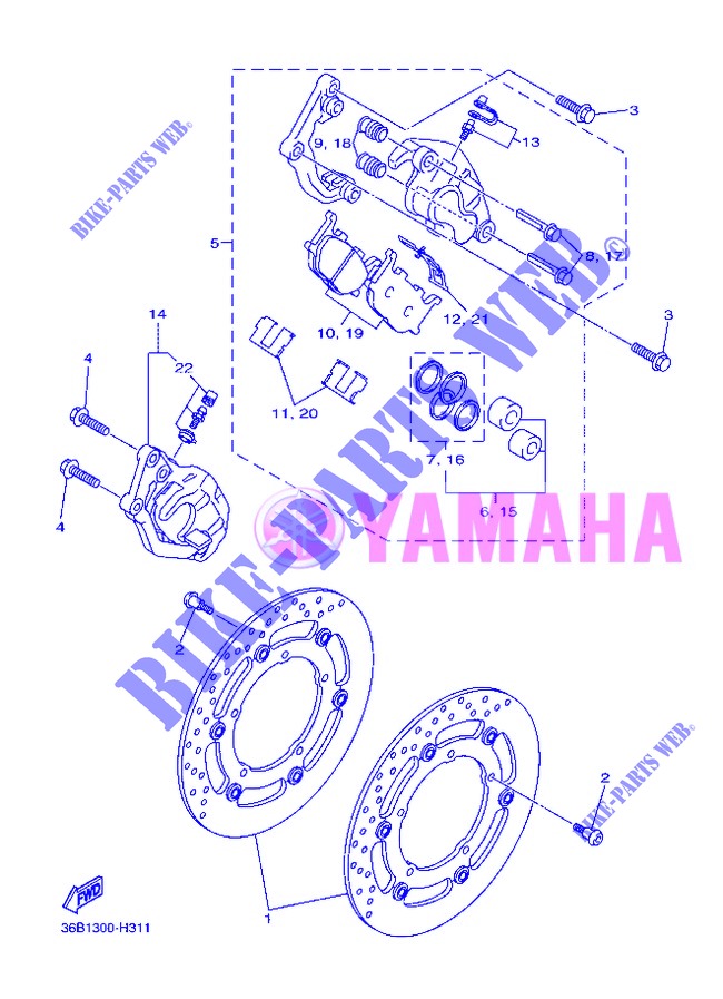 VORDERRAD / BREMSSATTEL für Yamaha XJ6NA 2013