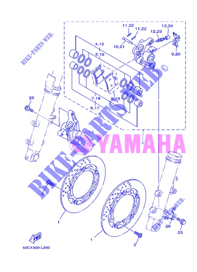 VORDERRAD / BREMSSATTEL für Yamaha XP500 2013