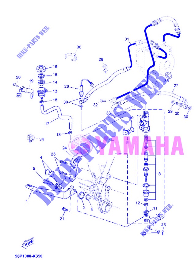 BREMSPUMPE HINTEN für Yamaha XT660ZA 2013