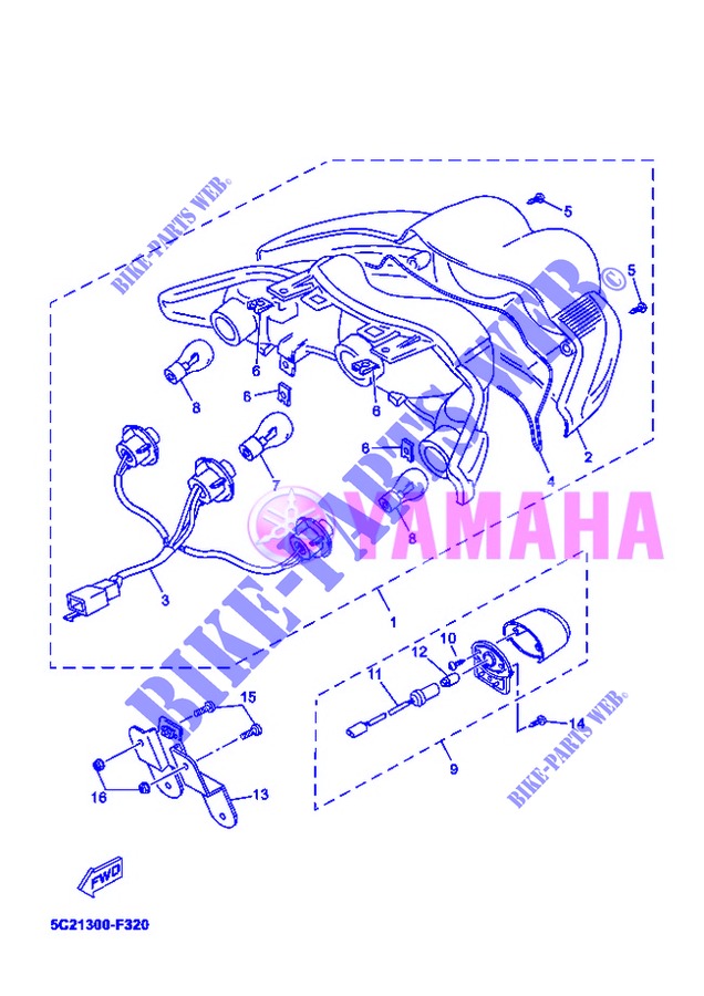 RÜCKLICHT für Yamaha YN50 2013