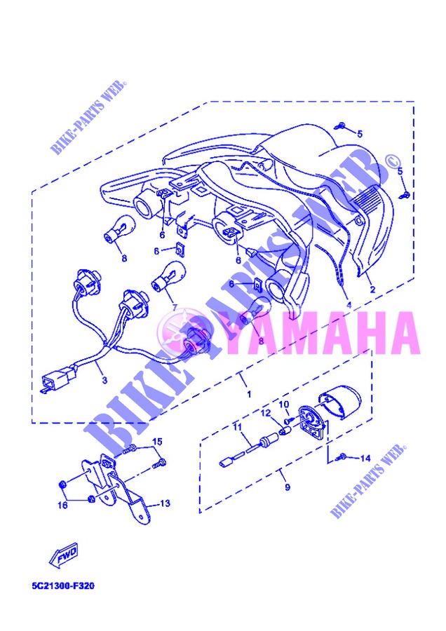 RÜCKLICHT für Yamaha YN50F 2013