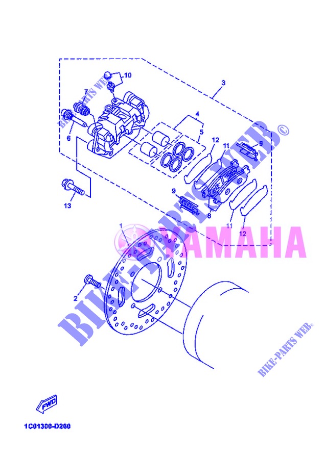 BREMSZANGE HINTEN für Yamaha YP250RA 2013