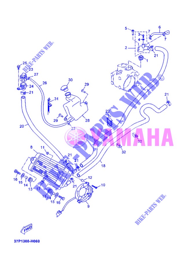 KÜHLER / SCHLÄUCHE für Yamaha YP250RA 2013