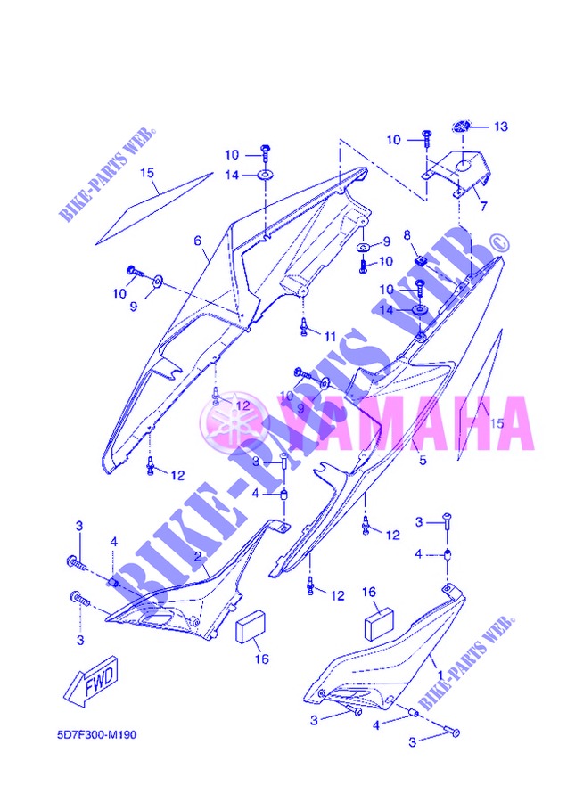 SEITENABDECKUNG für Yamaha YZF-R125 2013
