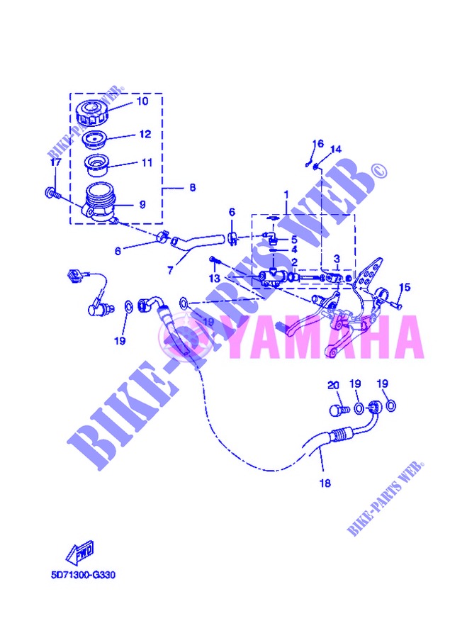 BREMSPUMPE HINTEN für Yamaha YZF-R125 2013