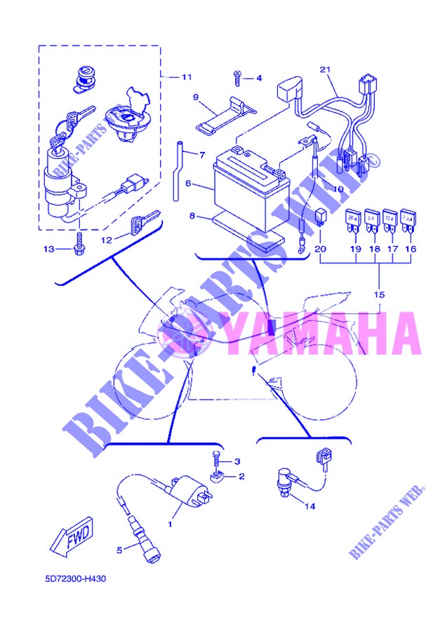 ELEKTRIC 1 für Yamaha YZF-R125 2013