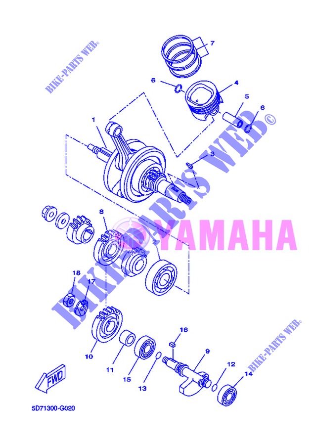 KURBELWELLE / KOLBEN für Yamaha YZF-R125 2013