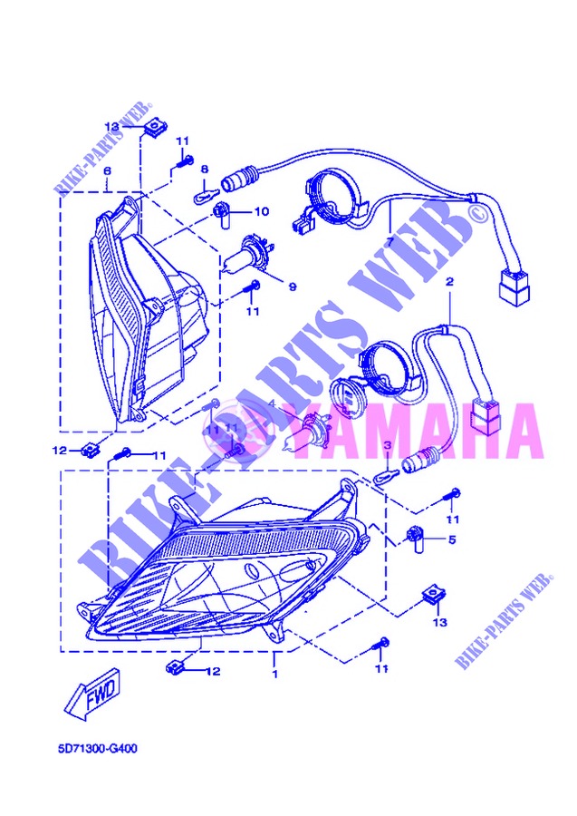 SCHEINWERFER für Yamaha YZF-R125 2013