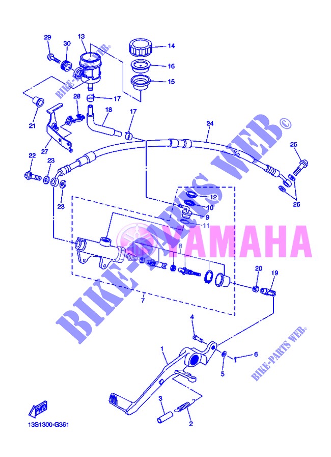 BREMSPUMPE HINTEN für Yamaha YZF-R6 2013