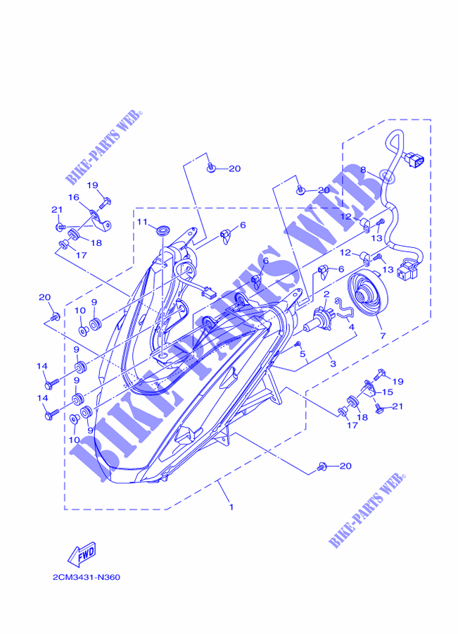SCHEINWERFER für Yamaha MW125 2014