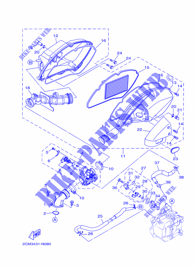 EINLASS für Yamaha MW125A 2015