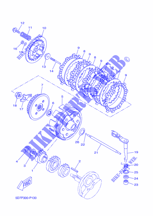 ANLASSERKUPPLUNG für Yamaha YZF-R 125 RACE BLU 2015