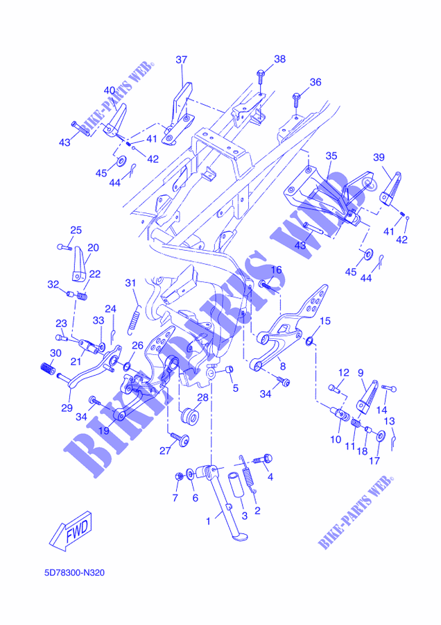 STAENDER / FUSSRASTE für Yamaha YZF-R125 2014