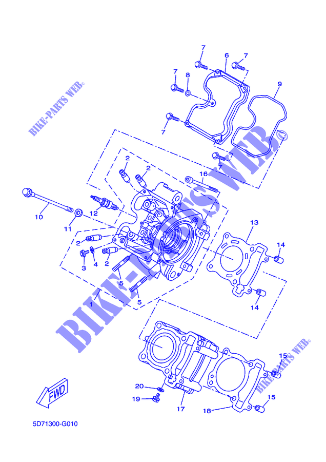 ZYLINDERKOPF für Yamaha YZF-R125 2014