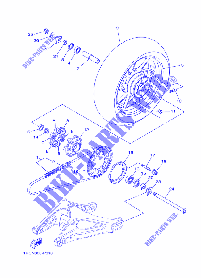 HINTERRAD für Yamaha MT09 2015