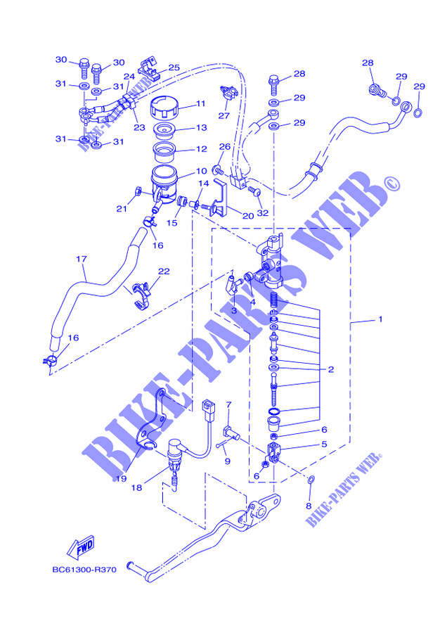 BREMSPUMPE HINTEN für Yamaha MT-07 TRACER ABS 2016