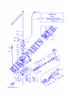 UNTERES GEHÄUSE UND ANTRIEB für Yamaha 4C Manual Starter, Tiller Handle, Manual Tilt, Pre-Mixing, Shaf Shaft 15