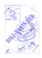 OBERE VERKLEIDUNG  für Yamaha E60H Enduro, Manual Starter, Tiller Handle, Hydro Trim & Tilt, Pre-Mixing, Shaft 15