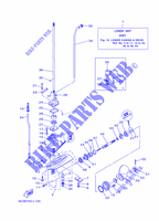UNTERES GEHÄUSE UND ANTRIEB für Yamaha 5C Manual Starter, Tiller Handle, Manual Tilt, Pre-Mixing, Shaft 15