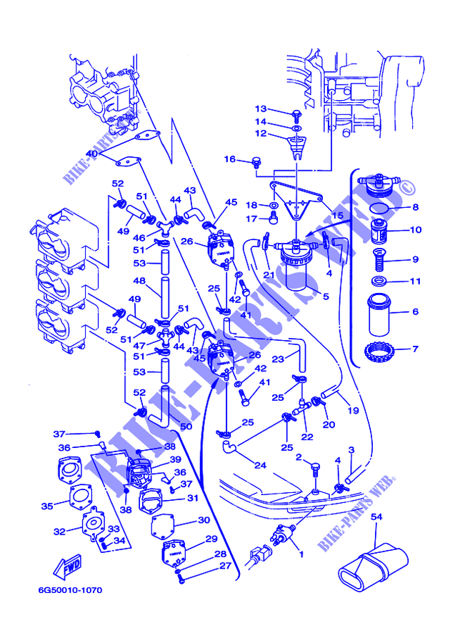 VERGASER für Yamaha 150A 2 Stroke, Electric Starter, Remote Control, Power Trim & Tilt, Pre-Mixing 2001