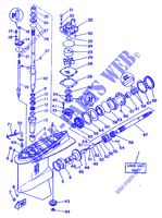 UNTERES GEHÄUSE UND ANTRIEB 1 für Yamaha 200E Electric Start, Remote Control, Power Trim & Tilt 1990