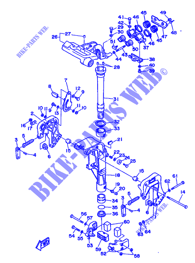 VERKLEIDUNGSHALTER für Yamaha F8B 4 Stroke, Manual Start 1989