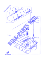 BENZINTANK für Yamaha 25B Manual Starter, Tilller Handle, Manual Tilt, Pre-Mixing, Shaft 15