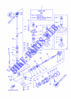 UNTERES GEHÄUSE UND ANTRIEB 1 für Yamaha 25B Manual Starter, Tilller Handle, Manual Tilt, Pre-Mixing, Shaft 15