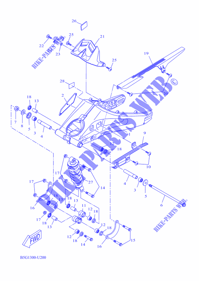 SCHWINGE / STOßDÄMPFER für Yamaha MT-125 2023