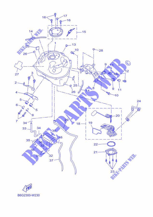 BENZINTANK für Yamaha MT-125 2023