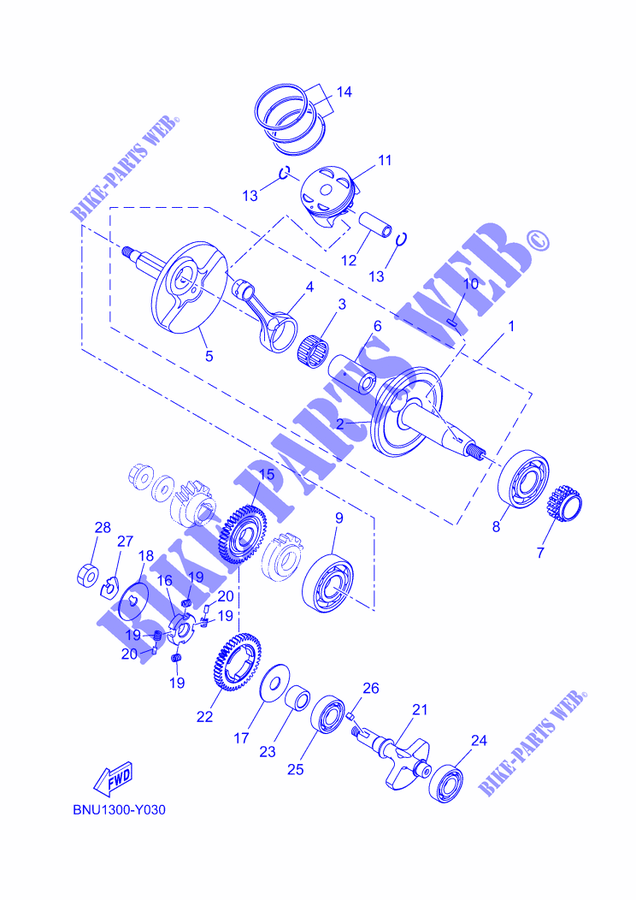 KURBELWELLE / KOLBEN für Yamaha MT-125 2023