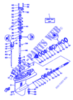 UNTERES GEHÄUSE UND ANTRIEB 1 für Yamaha 60F Electric Start, Remote Control, Manual Tilt or Power Trim & Tilt , Oil injection 1993