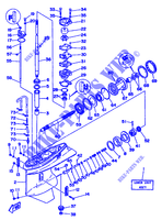 UNTERES GEHÄUSE UND ANTRIEB 1 für Yamaha 60F Electric Start, Remote Control, Manual Tilt or Power Trim & Tilt , Oil injection 1990